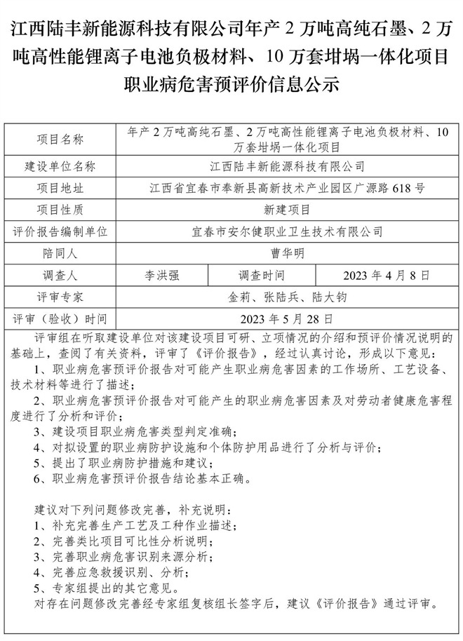 江西陸豐新能源科技有限公司-年產(chǎn)2萬噸高純石墨、2萬噸高性能鋰離子電池負(fù)極材料、10萬套坩堝一體化項目-  職業(yè)病危害預(yù)評價信息公示.jpg